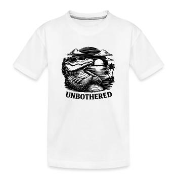 Un T-shirt Rétro Drôle Drôle Crocodile Insouciant - T-shirt bio Premium Enfant - blanc - Devant