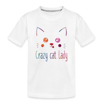 Crazy Cat Lady Funny Cat Lover - Kids' Premium Organic T-Shirt - white - Front