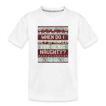 Quand serai-je puni ? Noël coquin - T-shirt bio Premium Enfant - blanc - Devant