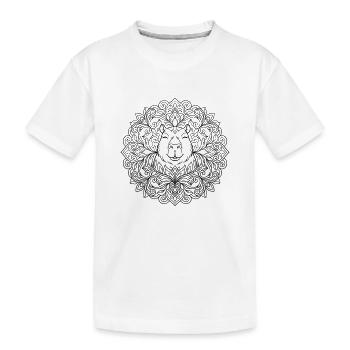 Ornament Capybara im Mandala Stil - Kinder Premium Bio T-Shirt - Weiß - Vorne