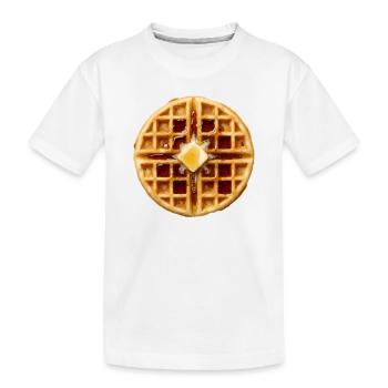 Costume gaufre Petit-déjeuner Halloween Gaufre simple - T-shirt bio Premium Enfant - blanc - Devant