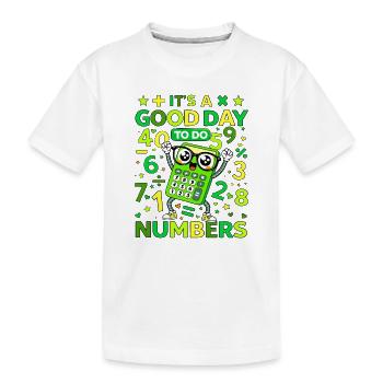 Cheerful Calculator Numbers - Kids' Premium Organic T-Shirt - white - Front