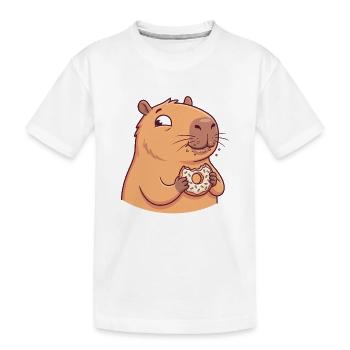 Capybara avec motif d’animal mignon drôle de beignet - T-shirt bio Premium Enfant - blanc - Devant
