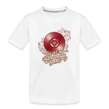 Tu es ma chanson préférée disque vinyle Valentine - T-shirt bio Premium Enfant - blanc - Devant