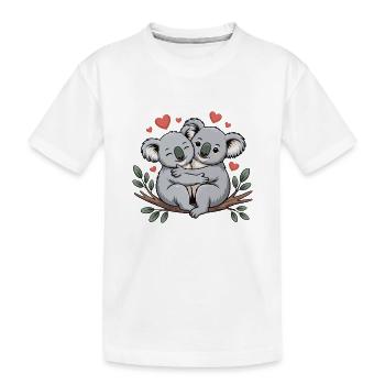 Koala Paar Liebe Valentinstag - Kinder Premium Bio T-Shirt - Weiß - Vorne