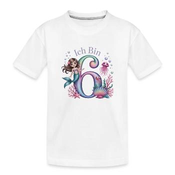 I'm 6 Mermaids Girl 6th Birthday - Kids' Premium Organic T-Shirt - white - Front
