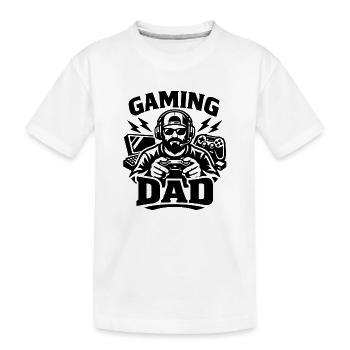 Papa de jeu - Cadeau de joueur - T-shirt bio Premium Enfant - blanc - Devant