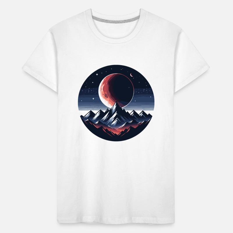 Moonlight over mountain range Kids' Premium Organic T-Shirt
