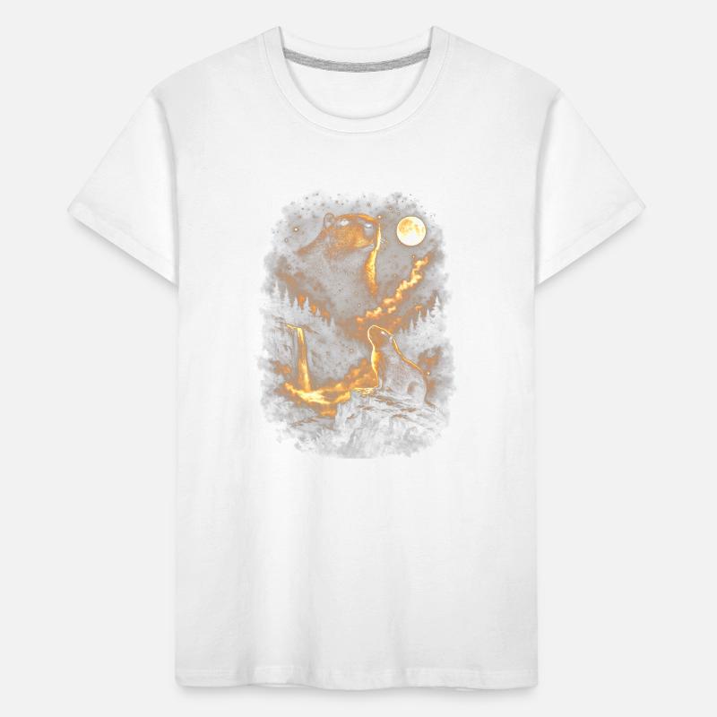 Moonlight beaver in cloud forest Kids' Premium Organic T-Shirt