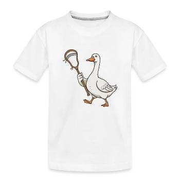 Canard de crosse avec filet - T-shirt bio Premium Enfant - blanc - Devant