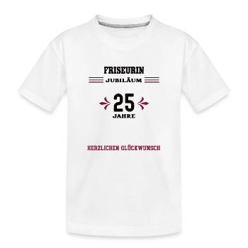 Hairdresser 25th anniversary 25th company anniversary - Kids' Premium Organic T-Shirt - white - Front