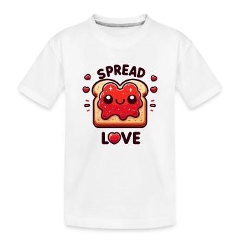 Spread Love Toast Herzchen - Kinder Premium Bio T-Shirt - Weiß - Vorne