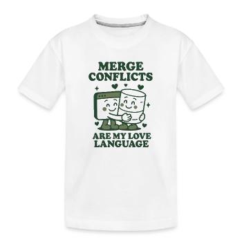 Les conflits de fusion sont mon langage d’amour | Git - T-shirt bio Premium Enfant - blanc - Devant