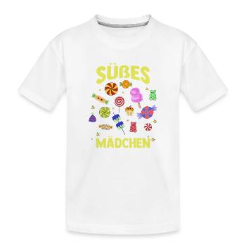 Sweets Sweet Tooth Cute Girl - Kids' Premium Organic T-Shirt - white - Front