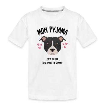 Pyjama Drôle Chien Staff - T-shirt bio Premium Enfant - blanc - Devant