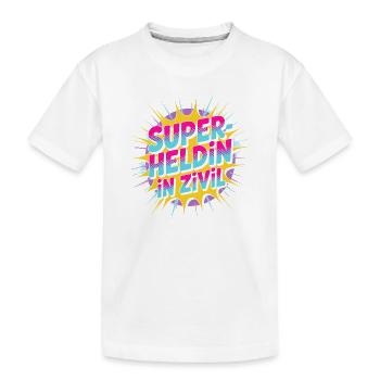 Super-héroïne en costume de super-héros civil - T-shirt bio Premium Enfant - blanc - Devant