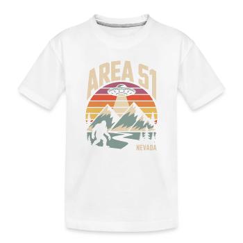 Area 51 Nevada UFO Retro Design - Kinder Premium Bio T-Shirt - Weiß - Vorne