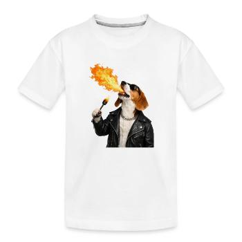 Feuerhund  Motiv - Kinder Premium Bio T-Shirt - Weiß - Vorne