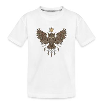 Eulen Shirt für Spirituelle mit Symbolkraft - Kinder Premium Bio T-Shirt - Weiß - Vorne