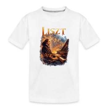 LISZT Fire Melodies au piano - T-shirt bio Premium Enfant - blanc - Devant