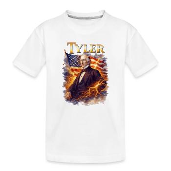 Tyler Sturmheld mit Flagge - Kinder Premium Bio T-Shirt - Weiß - Vorne