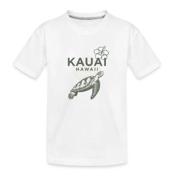 Kauai Hawaii Schildkröte Hibiskus - Kinder Premium Bio T-Shirt - Weiß - Vorne
