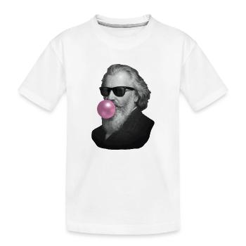 Grauer Gentleman mit Pinkem Kaugummi - Kinder Premium Bio T-Shirt - Weiß - Vorne