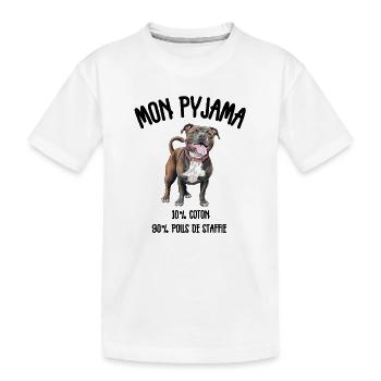 Pyjama Drôle Chien Staff - T-shirt bio Premium Enfant - blanc - Devant