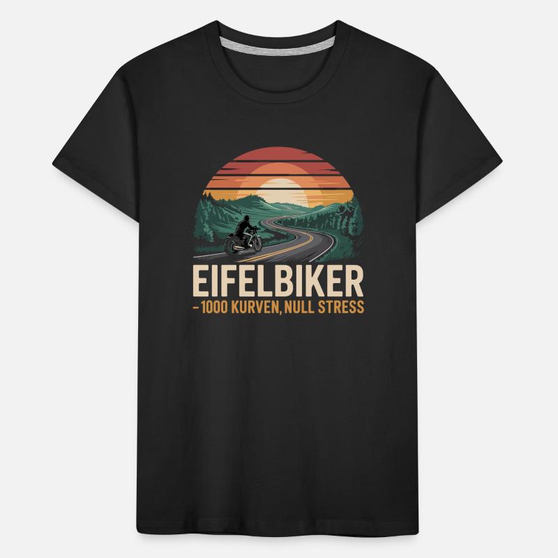 Eifelbiker 1000 Curves Zero Stress Motorcycle Eifel Kids' Premium Organic T-Shirt