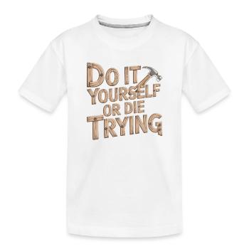 DIY Heimwerker T-Shirt - Kinder Premium Bio T-Shirt - Weiß - Vorne
