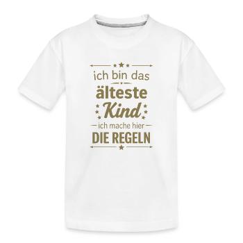Je suis l’aîné, je fais les règles ici, la famille - T-shirt bio Premium Enfant - blanc - Devant