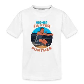 Saut en longueur : Plus haut, plus vite, plus loin - T-shirt bio Premium Enfant - blanc - Devant