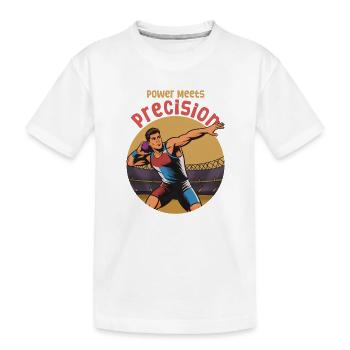 Kugelstoßen: Kraft trifft Präzision - Kinder Premium Bio T-Shirt - Weiß - Vorne