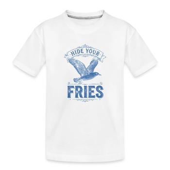Hide your french fries bird - Kids' Premium Organic T-Shirt - white - Front