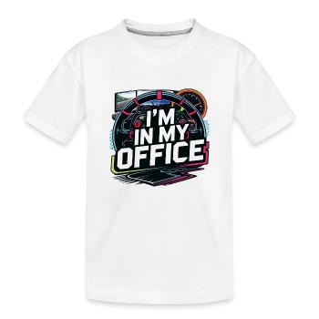 I'm in my office - Kids' Premium Organic T-Shirt - white - Front
