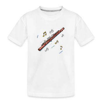 Flöte Skizze - Kinder Premium Bio T-Shirt - Weiß - Vorne