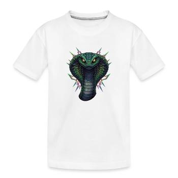 Cobra head with neon spikes - Kids' Premium Organic T-Shirt - white - Front