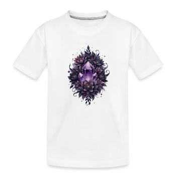 Cristal d’améthyste dans une couronne de lilas - T-shirt bio Premium Enfant - blanc - Devant