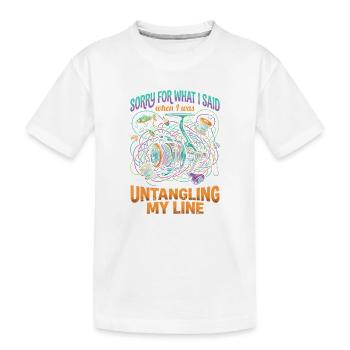 Entwirrte Schnur Angeln Humor - Kinder Premium Bio T-Shirt - Weiß - Vorne
