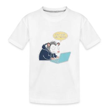 Ratte am Laptop: Was tu ich? - Kinder Premium Bio T-Shirt - Weiß - Vorne
