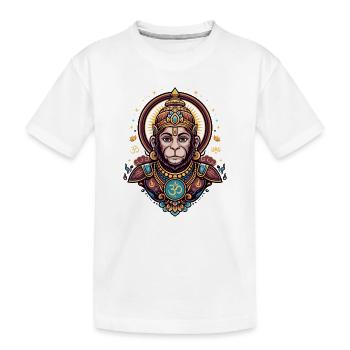 Affenkönig mit Om-Symbol - Kinder Premium Bio T-Shirt - Weiß - Vorne