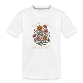Que la gentillesse s’épanouisse – Expression florale Design - T-shirt bio Premium Enfant - blanc - Devant