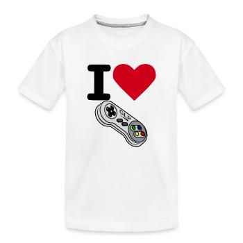 I Love GLP Retro Gamer Controller - Kids' Premium Organic T-Shirt - white - Front