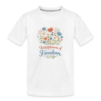 Fleurs sauvages de la liberté - T-shirt bio Premium Enfant - blanc - Devant
