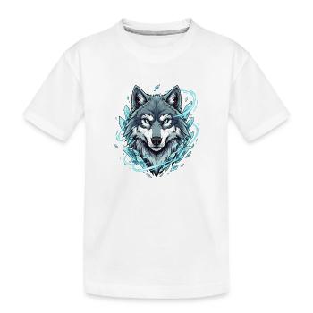 Eiswolf im Kristallkreis - Kinder Premium Bio T-Shirt - Weiß - Vorne