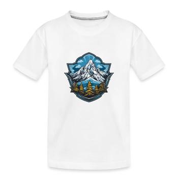 Alpen Gipfelsee Landschaftsabzeichen - Kinder Premium Bio T-Shirt - Weiß - Vorne