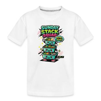 Sonntags-Stack | Meal Prep Crew - Kinder Premium Bio T-Shirt - Weiß - Vorne