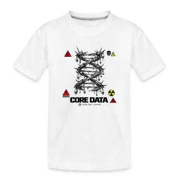 Kerndaten: Stacheldraht-DNA-Helix und Industrial Cy - Kinder Premium Bio T-Shirt - Weiß - Vorne