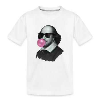 William Shakespeare avec du chewing-gum et des lunettes de soleil - T-shirt bio Premium Enfant - blanc - Devant