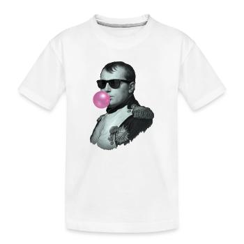 Napoleon mit Kaugummi und Sonnenbrille - Kinder Premium Bio T-Shirt - Weiß - Vorne
